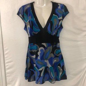 Ladies B Wear Paisley Printed Blouse L